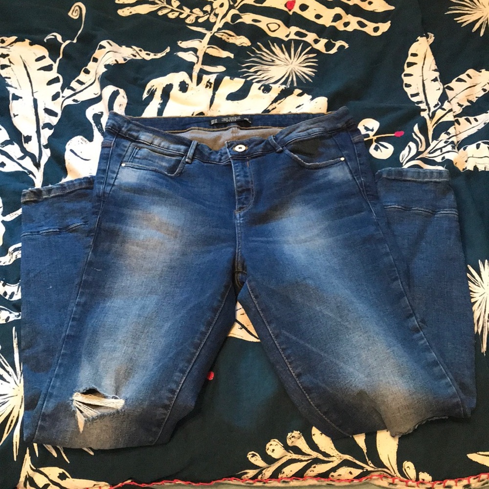😎 Zara Trafaluc ankle zip skinny jeans